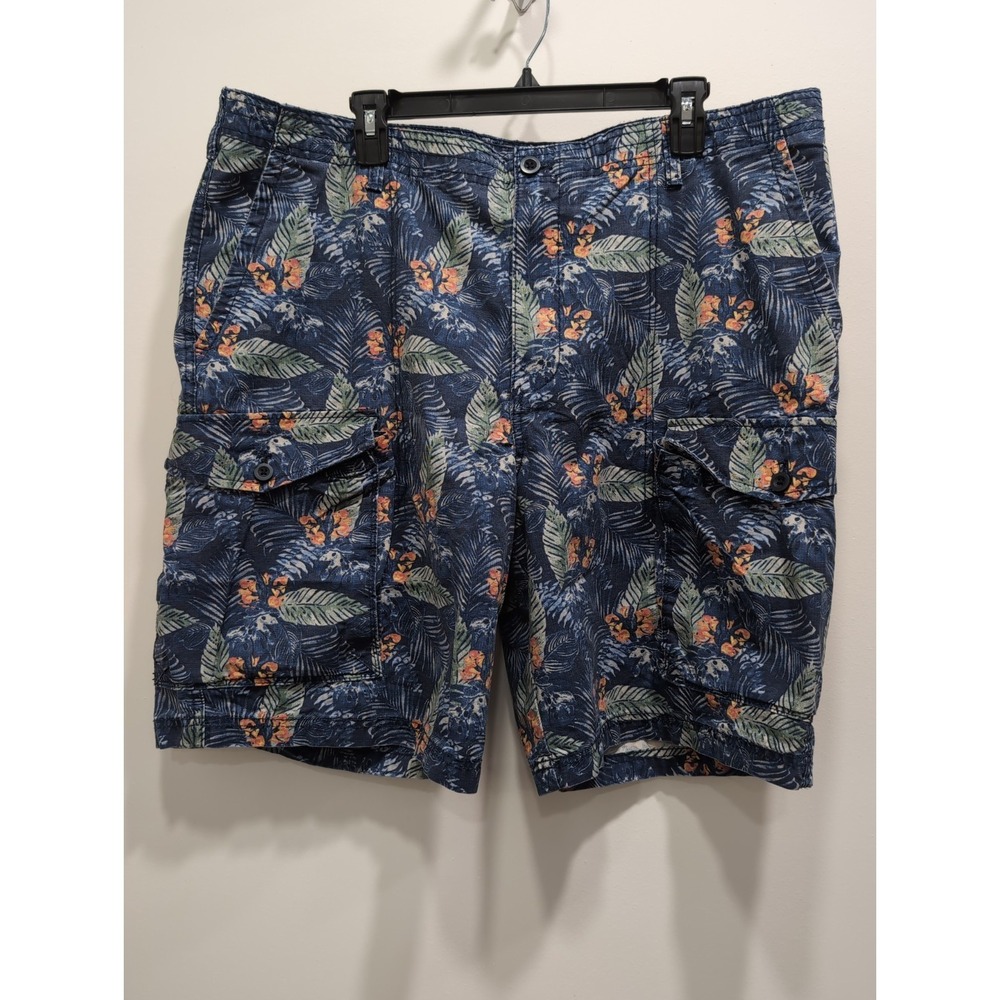 IZOD Saltwater Shorts Men's 38 Cargo Blue‎ Tropical Floral